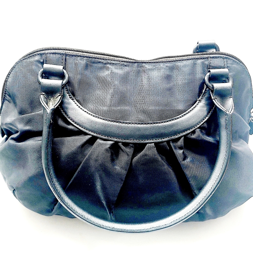 Agnes B Canvas Leather Shoulder Bag